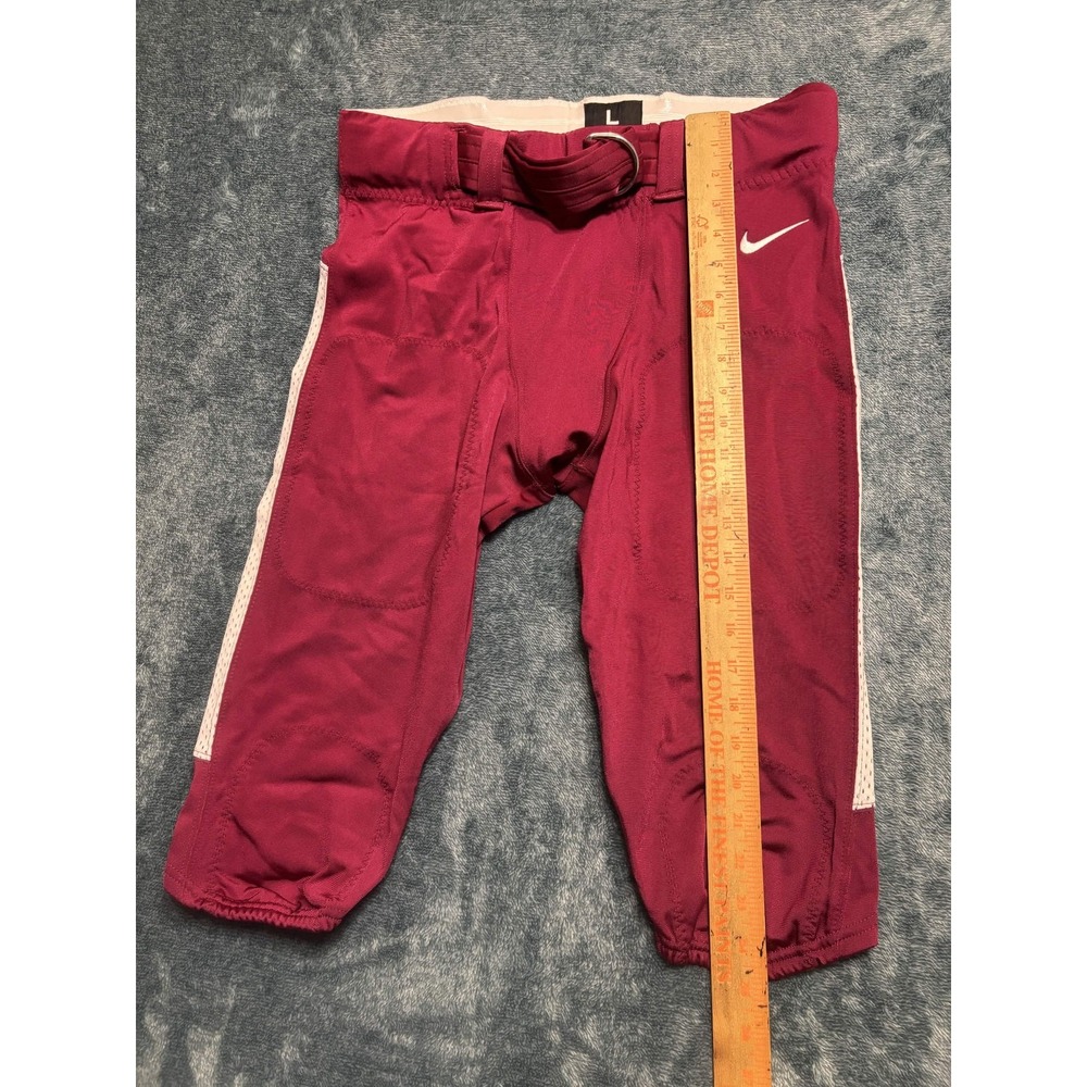 Nike Mens Football Pants Large Maroon White Padded Pockets 845930-612